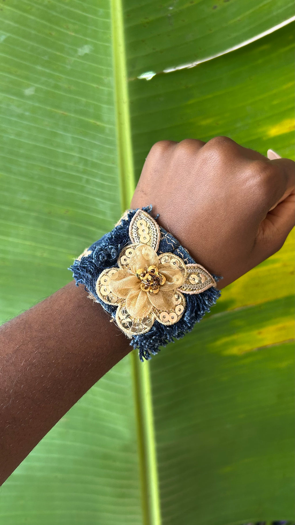 Y2k Denim floral butterfly bracelet