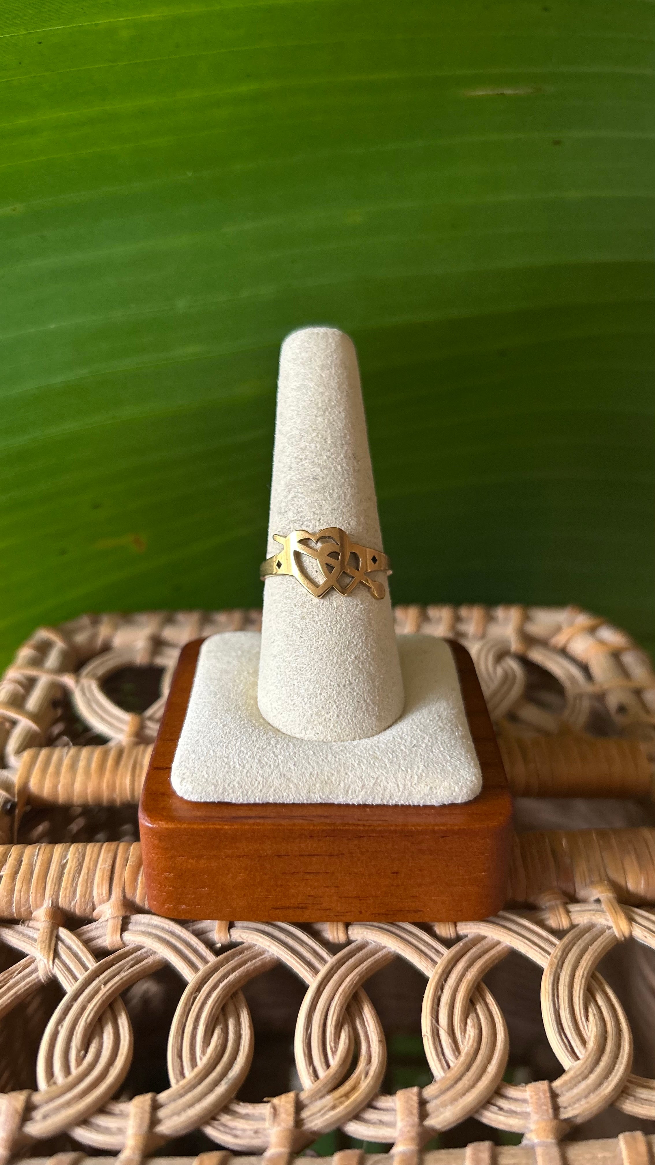 Heart arrow stainless steel ring