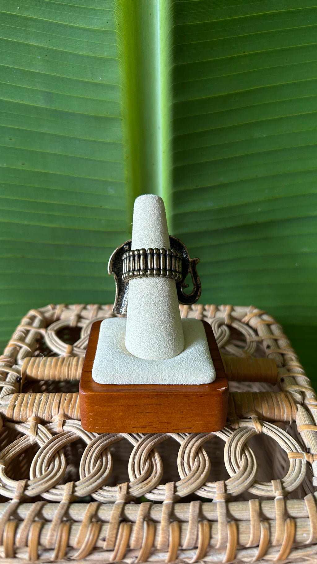 Bronze Elephant Crystal  ring