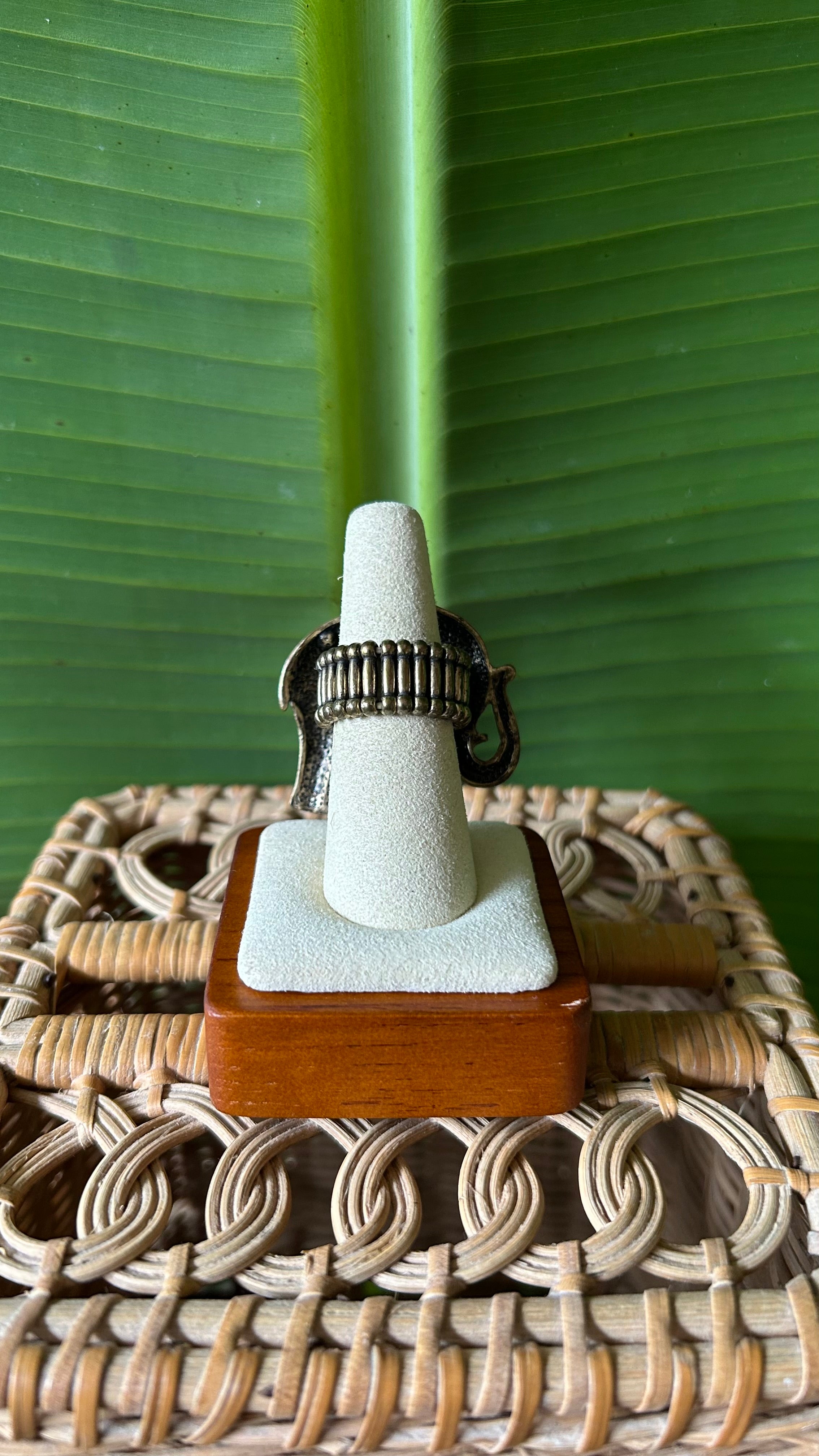 Bronze Elephant Crystal  ring