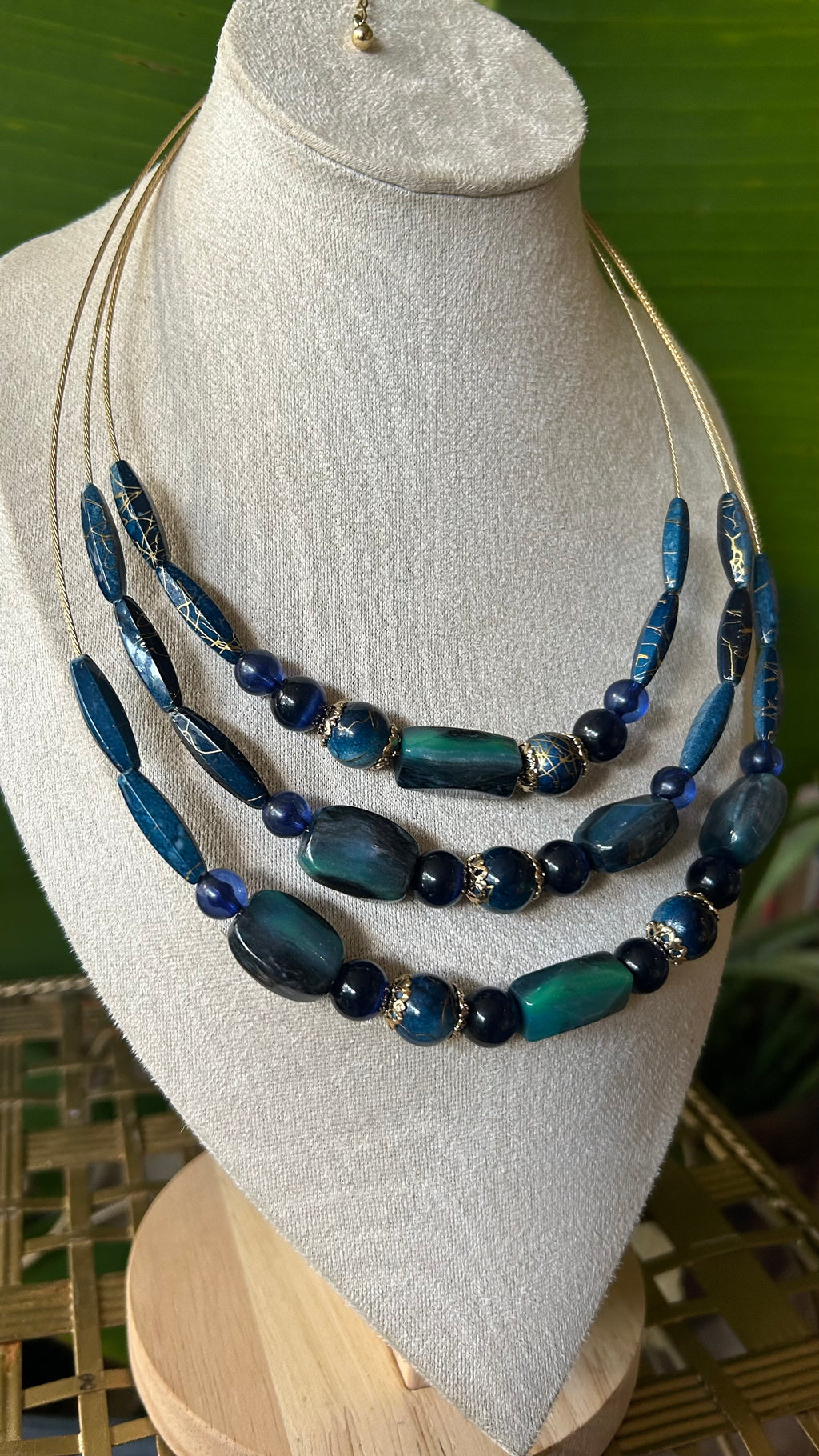 Sapphire Sea beaded necklace