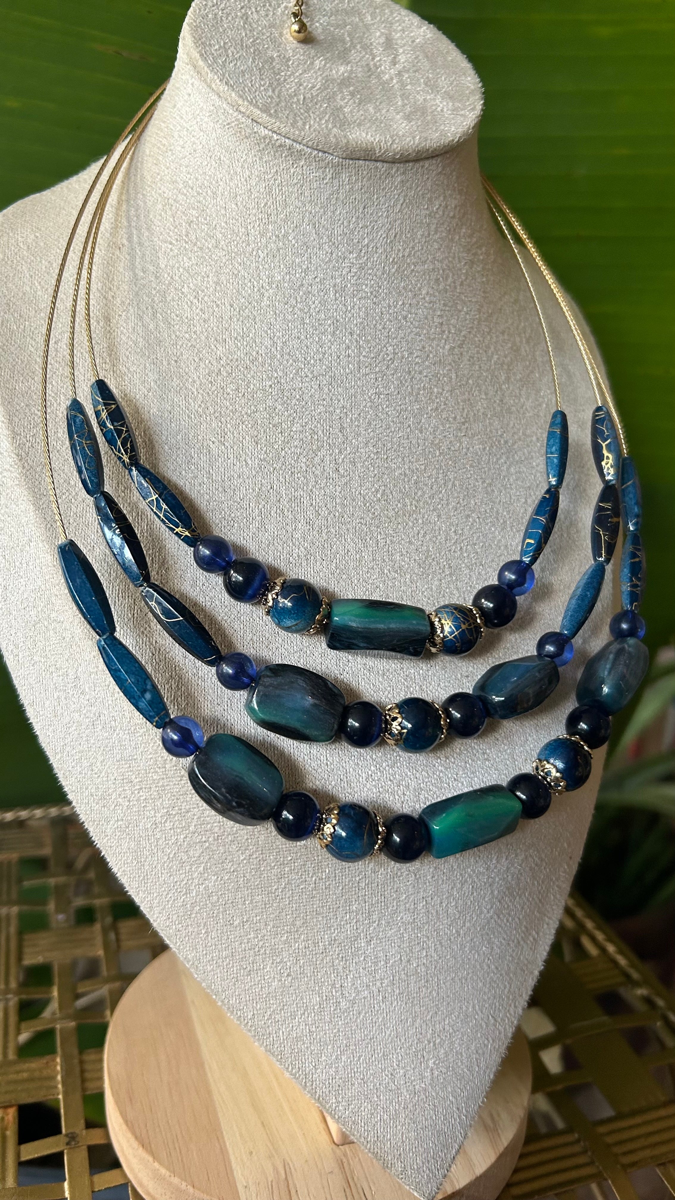 Sapphire Sea beaded necklace