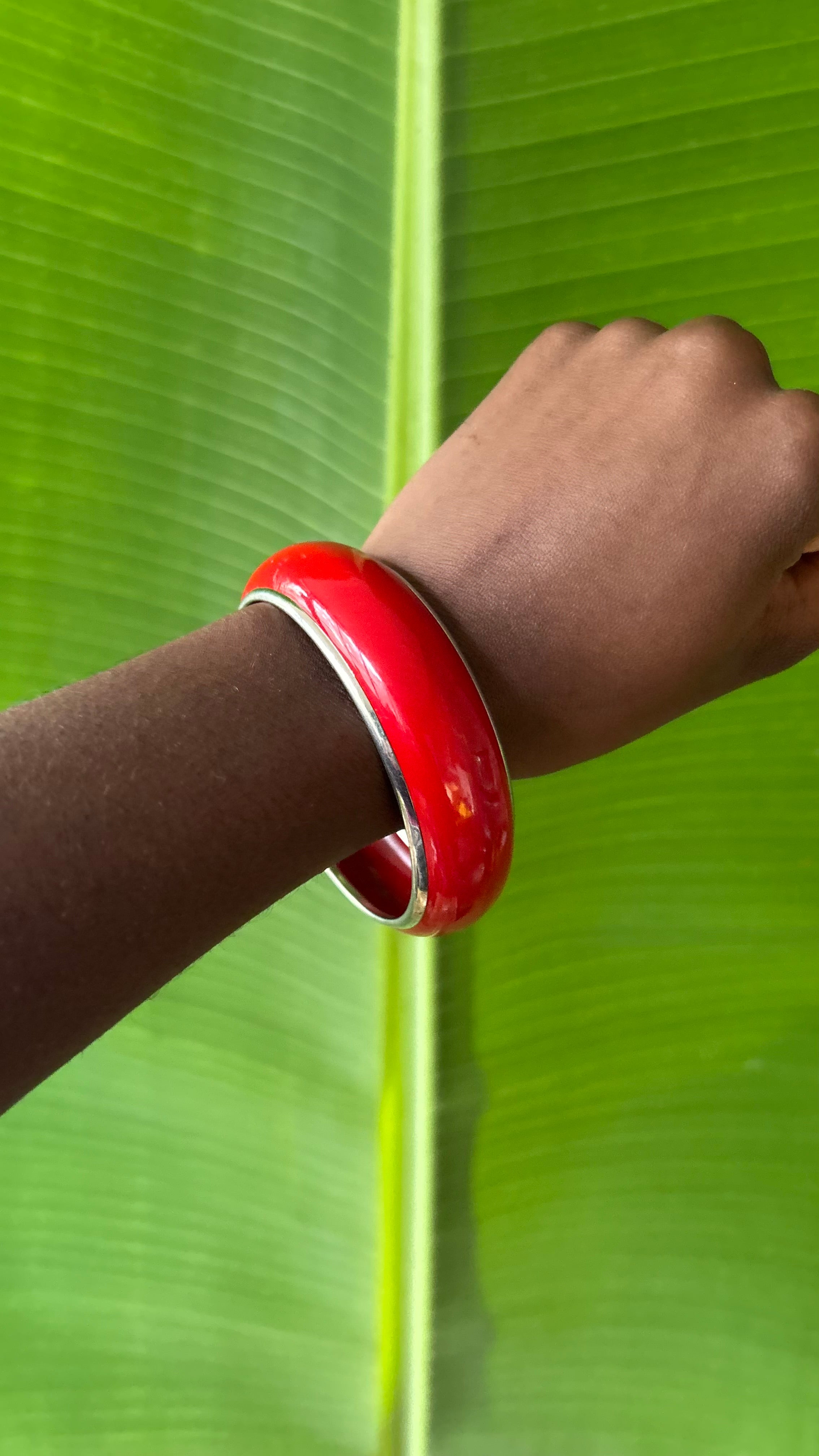 Red enamel bangle