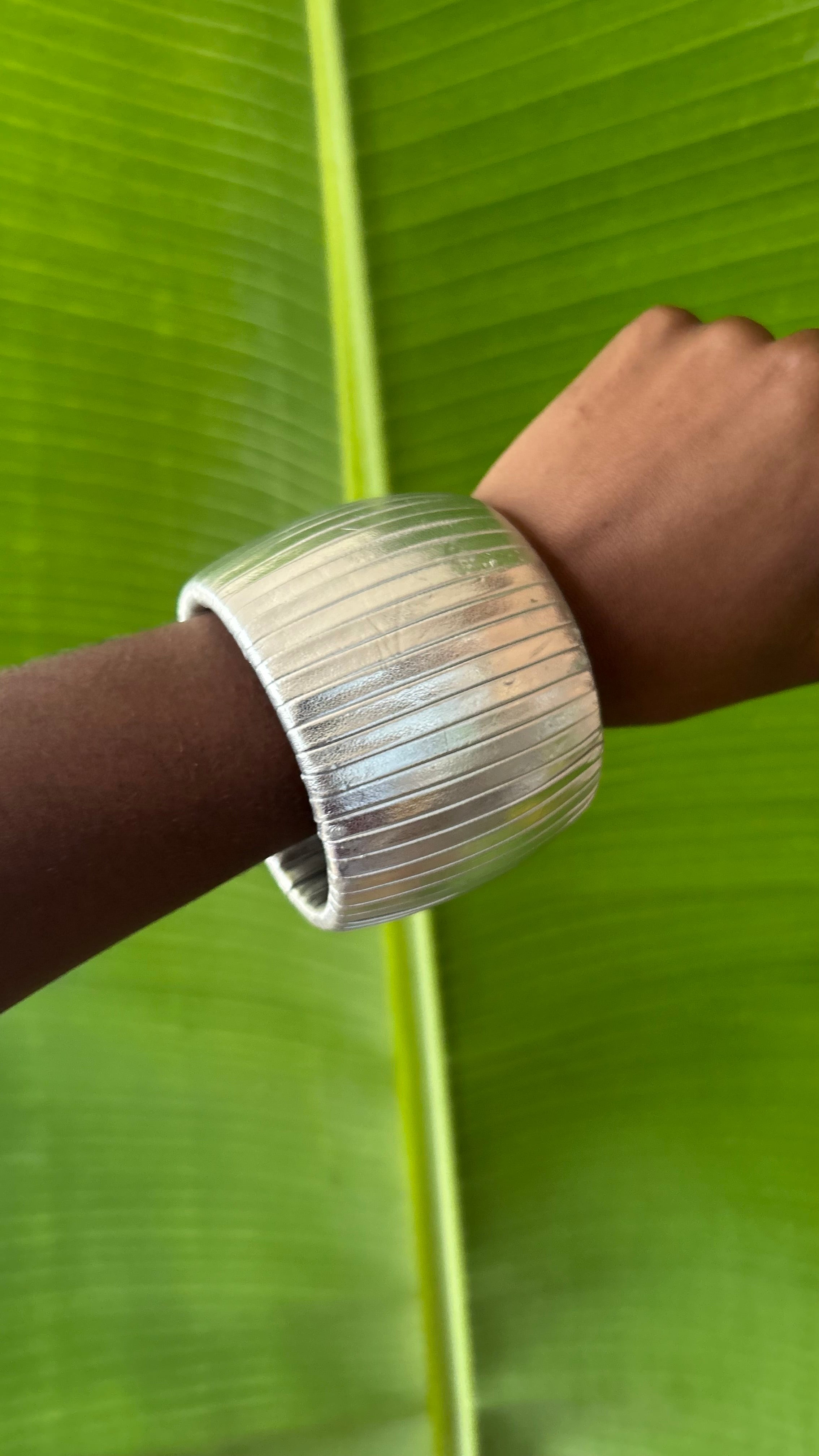 Silver Metallic chunky bangle