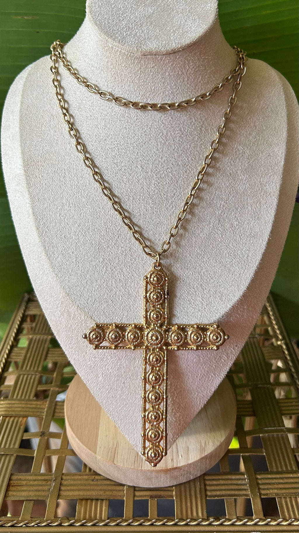 Gold cross necklace