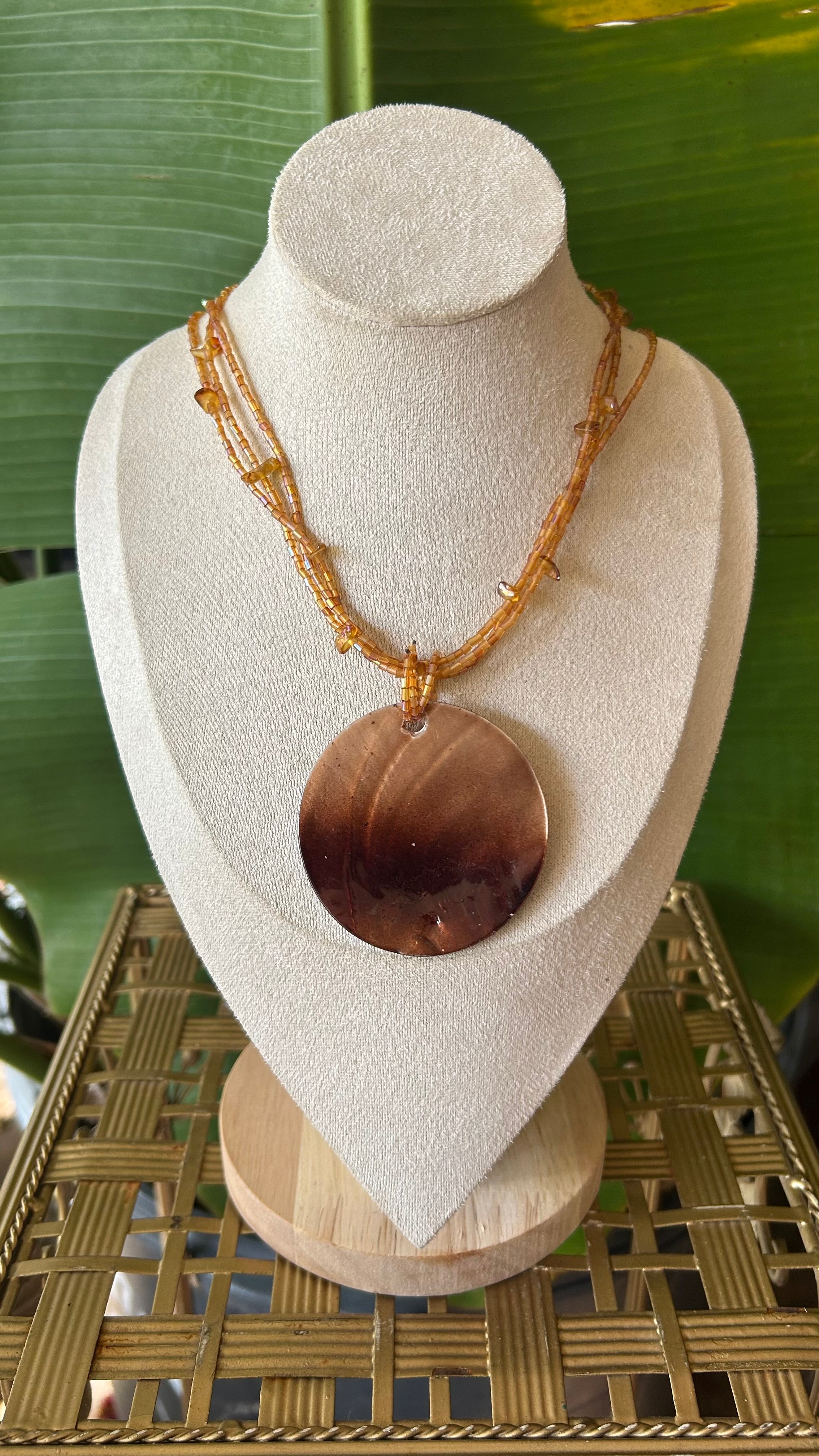 Mocha Moon beaded necklace