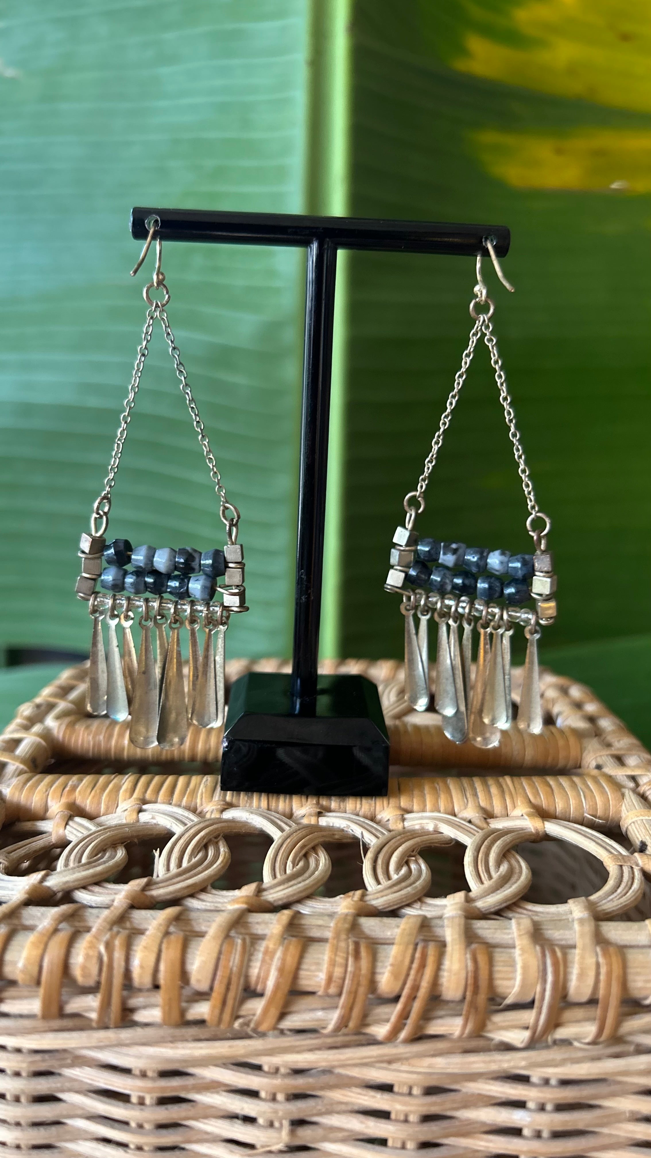 Bohemian beaded dangle earrings