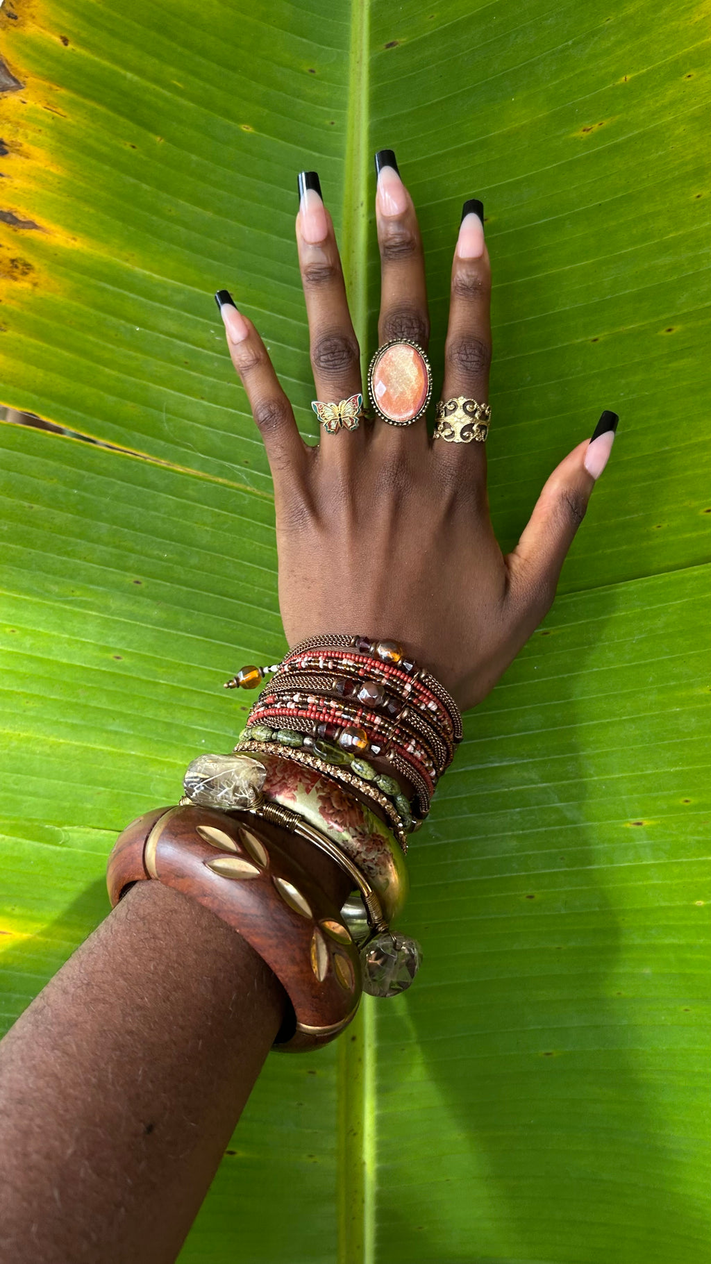 Flora Amber Light Bangle Stack