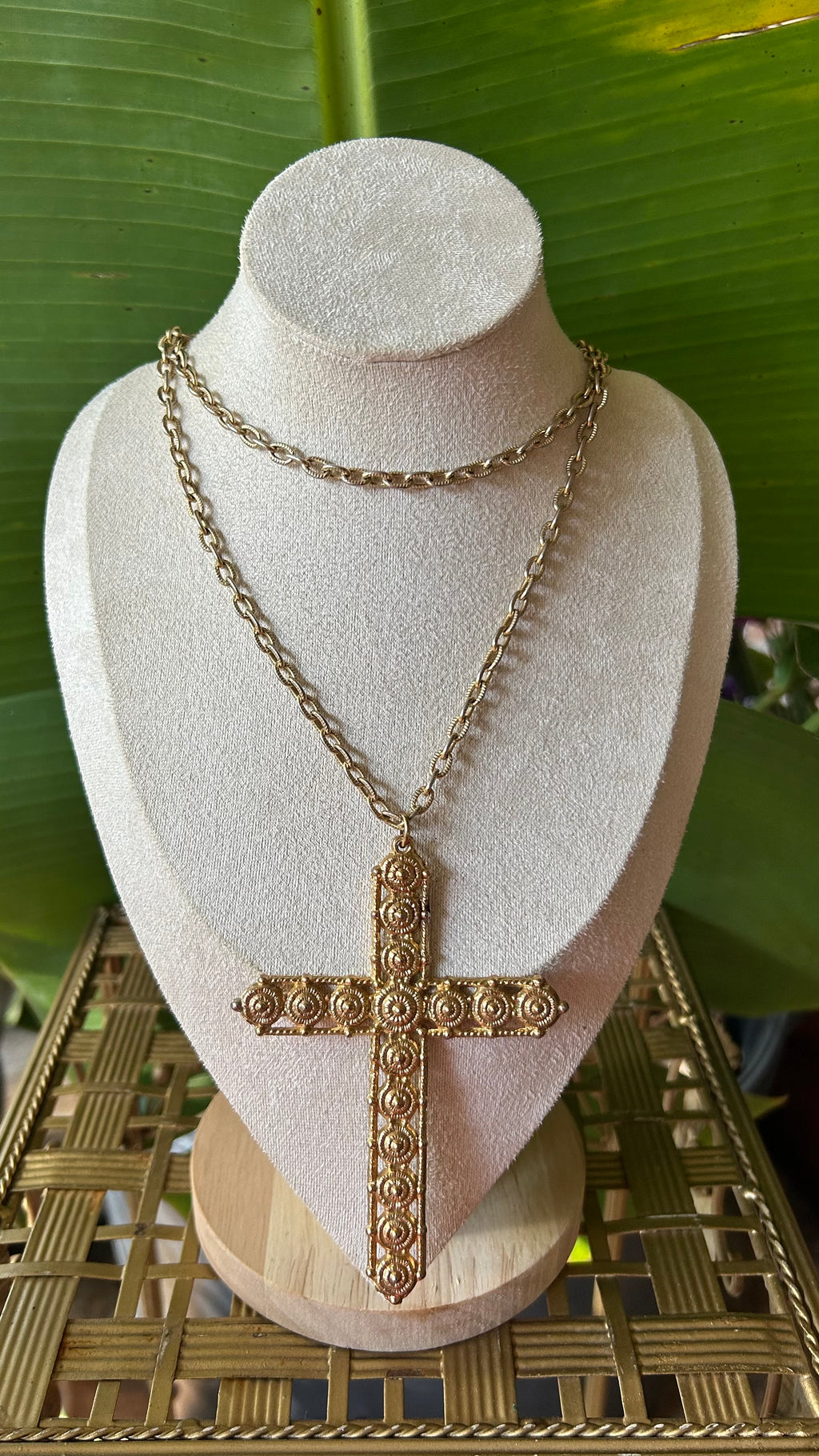 Gold cross necklace