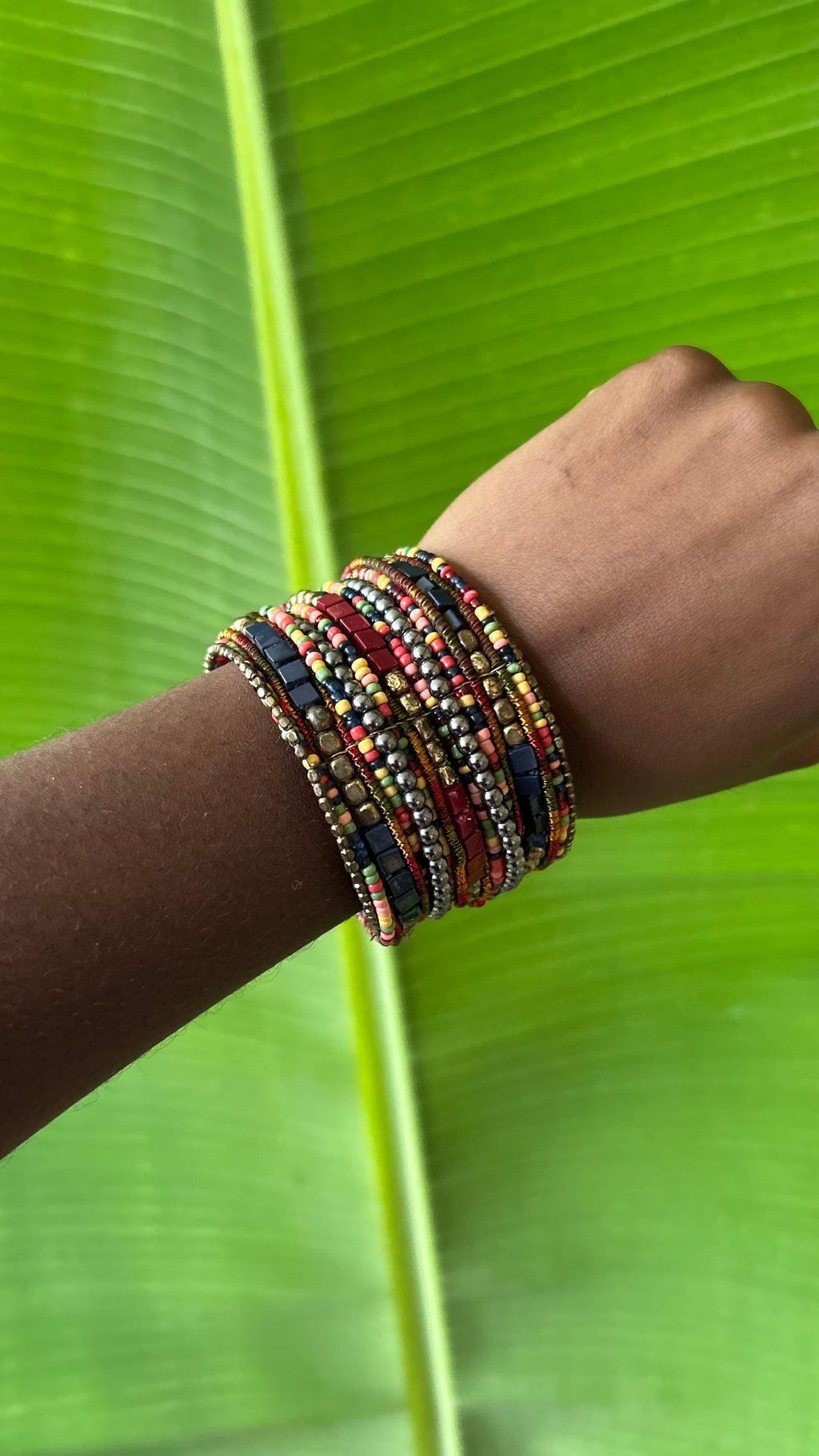 Autumn gleam beaded cuff