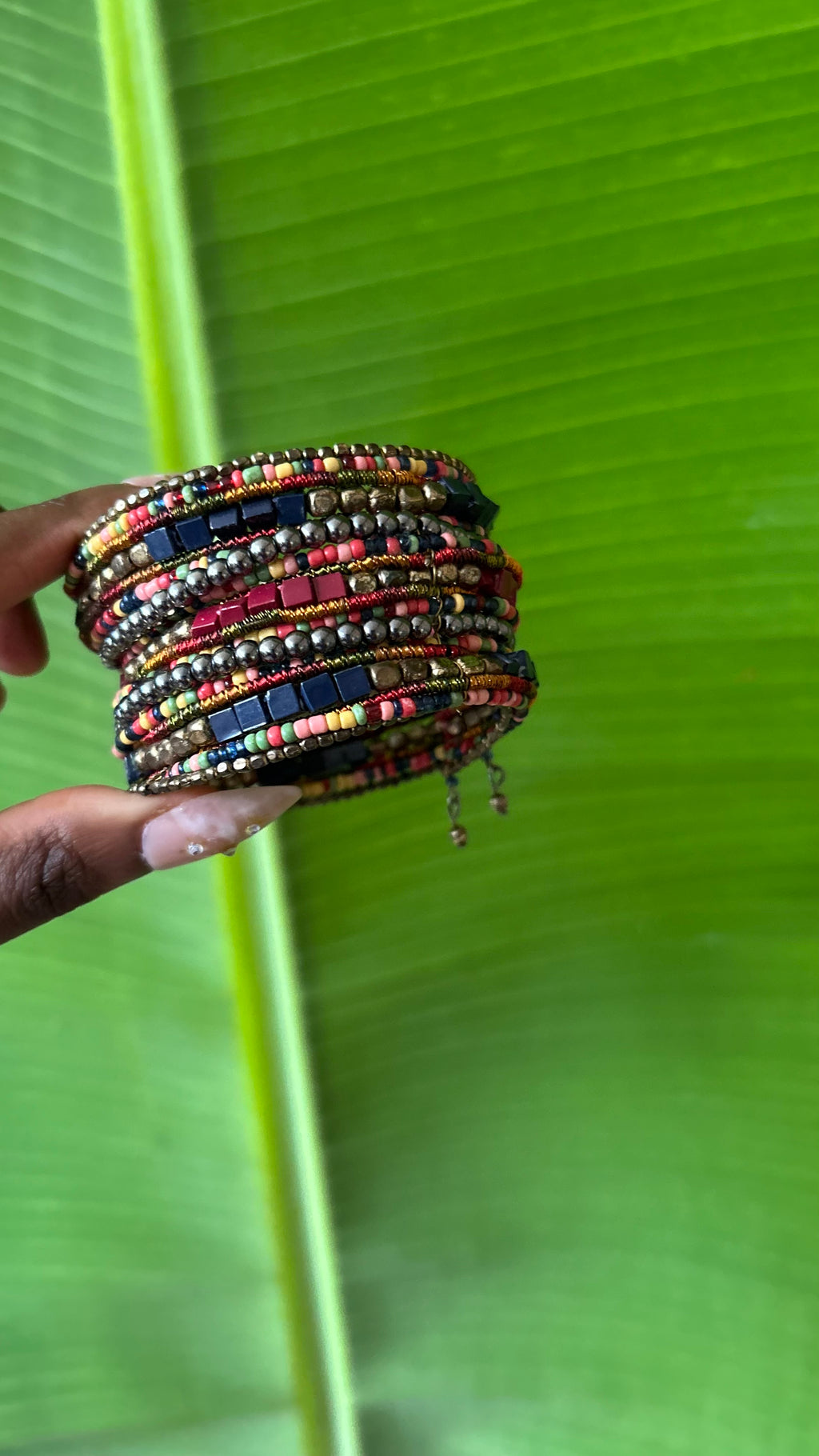 Autumn gleam beaded cuff