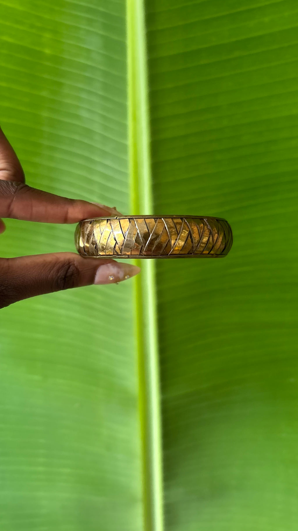 Brass woven bangle