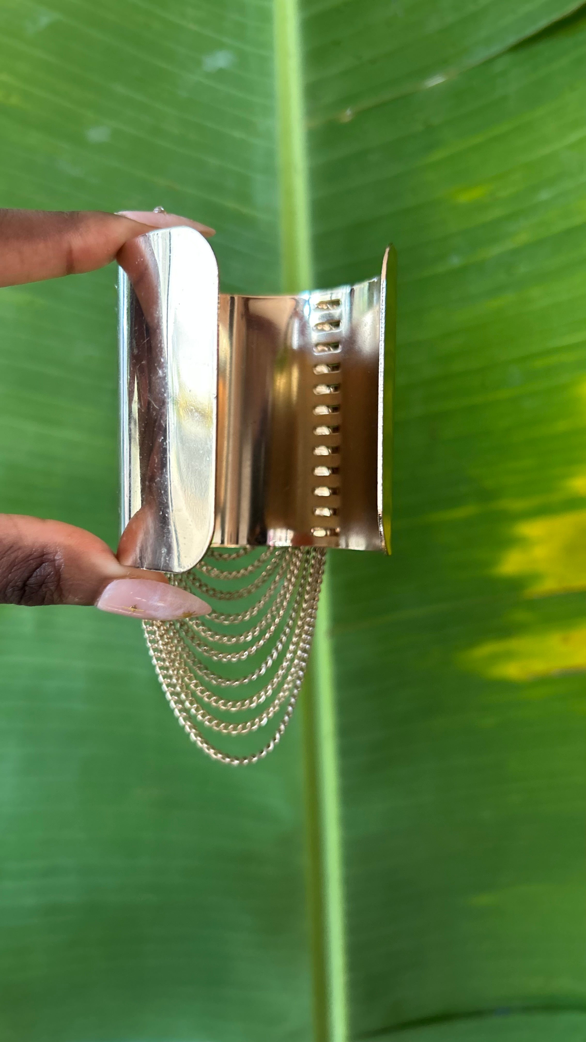 Gold chain cuff